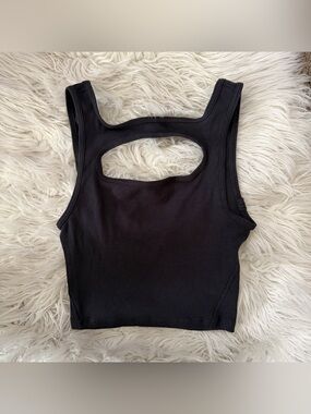 lululemon athletica LA Front Cut-Out Crop Tank Top Black